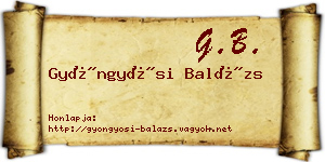 Gyöngyösi Balázs névjegykártya